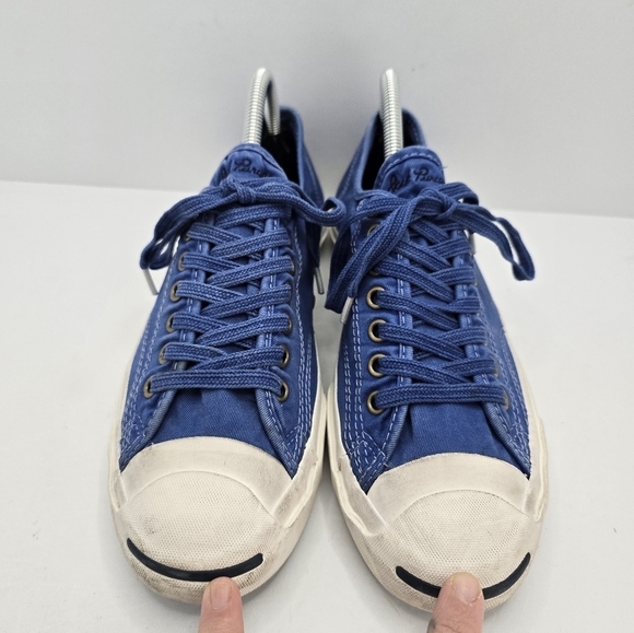 Converse | Jack Purcell cobalt blue canvas sporty low-top sneakers | WMS 9 - Picture 6 of 13